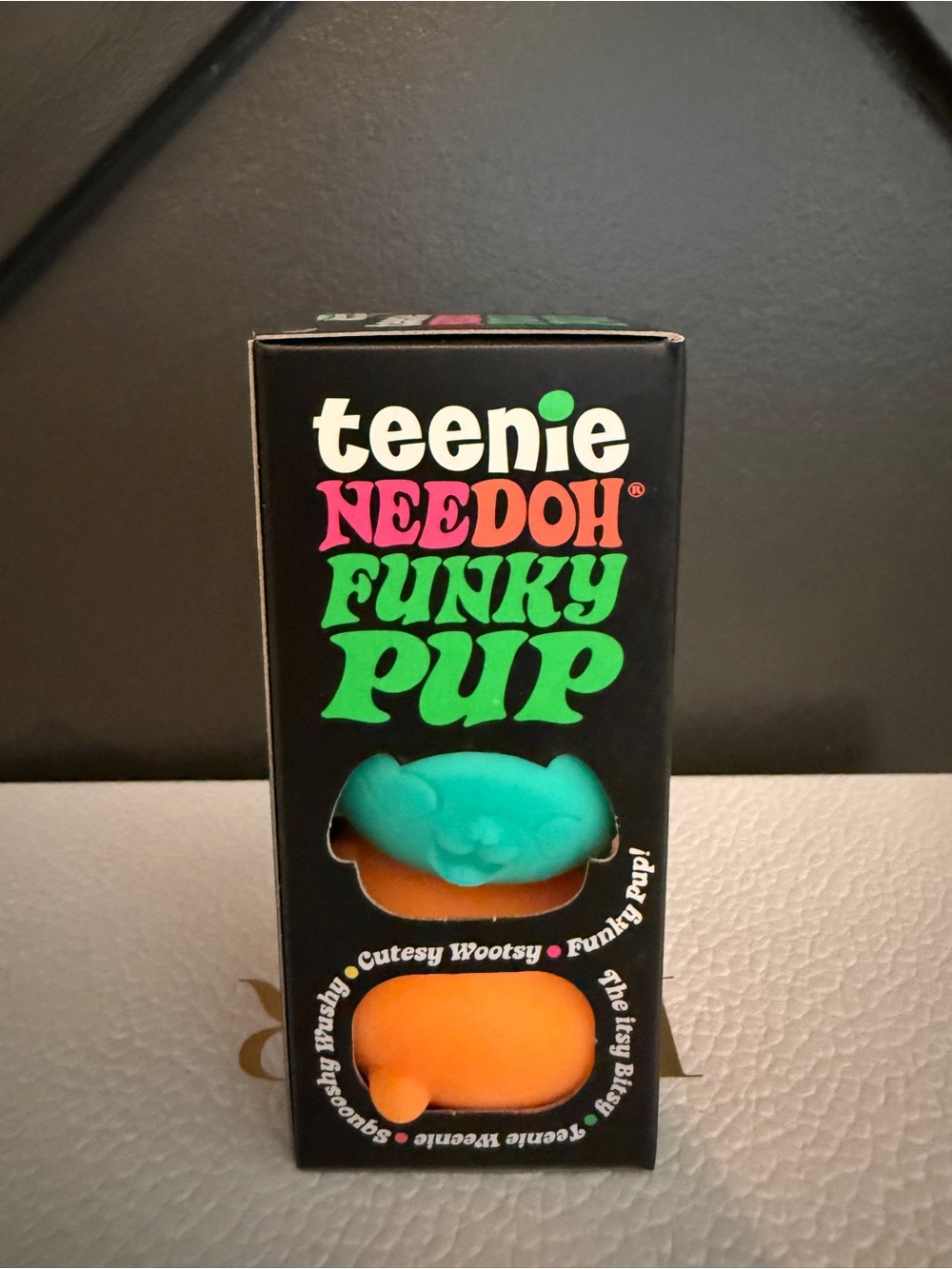 Teenie Needoh Funky Pup Vinyl Pair - Turquoise, Pink, & Orange